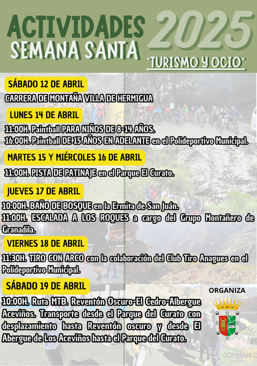 Todo apunto para comenzar la Semana Santa en Hermigua con actividades de Deporte y Naturaleza